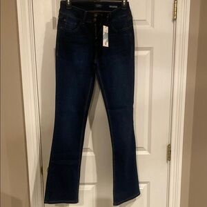 Blue Boot Cut Jeans with Dark Wash